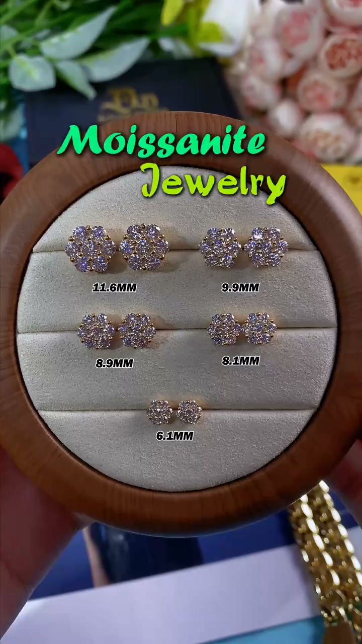 Floral Shine Earrings Push/Screw Back