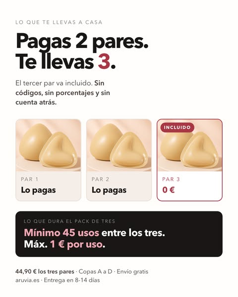 Pagas 2 pares. Te llevas 3.