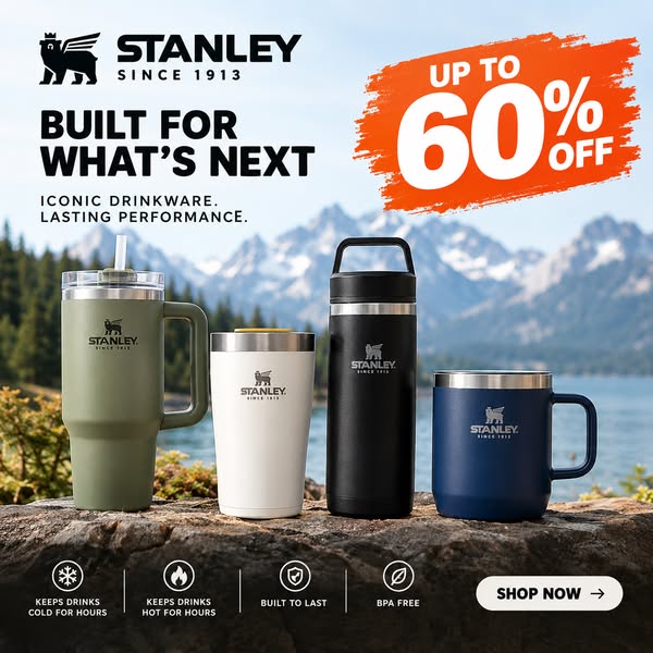 Built for Life – 60% Off Stanley‘s Legendary Drinkware