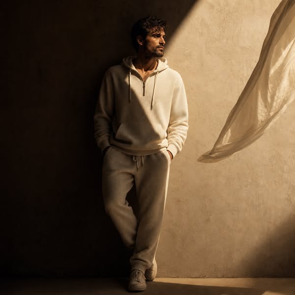 Hudson Waffle-Knit Set