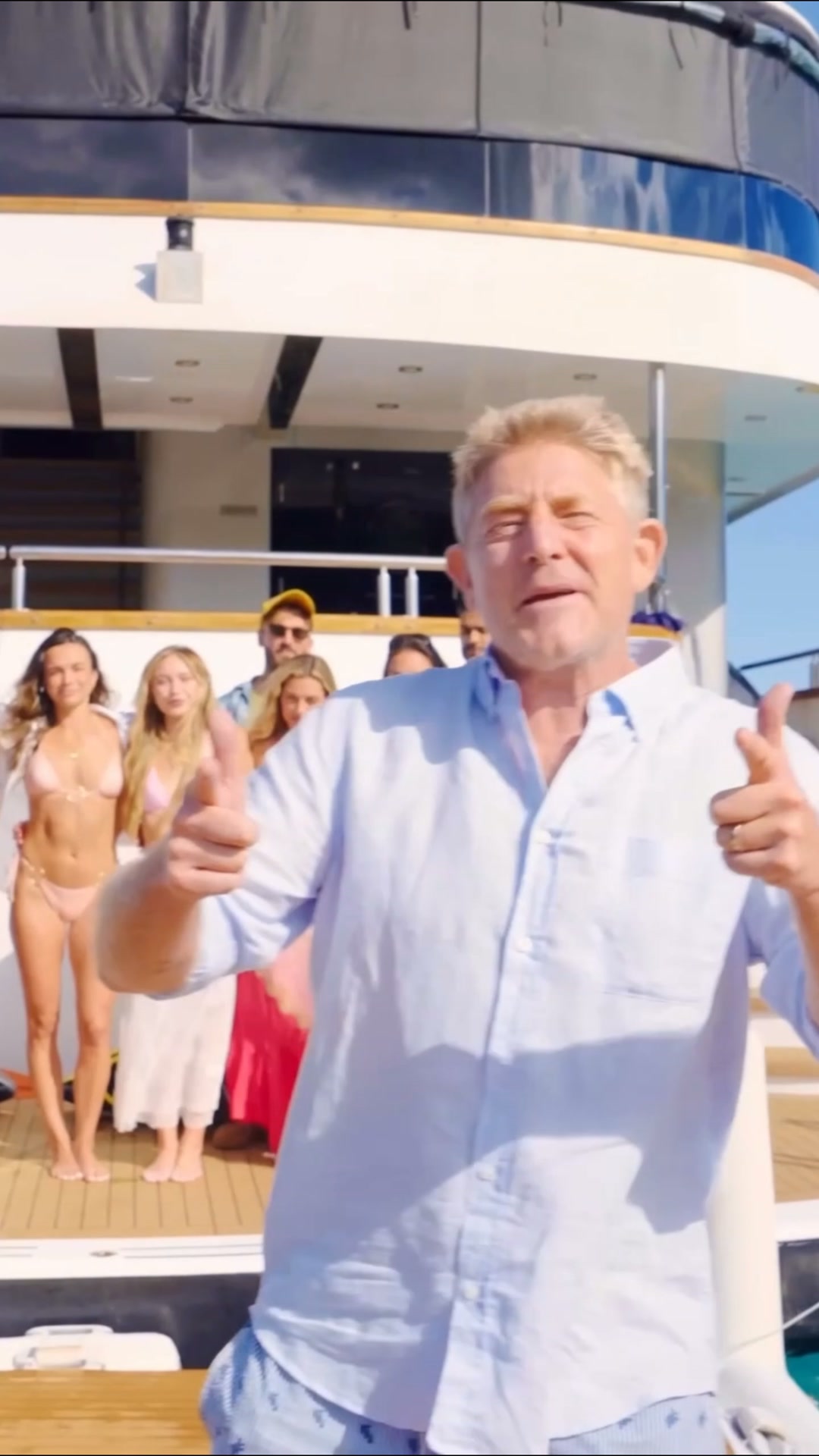 The yacht behind the video