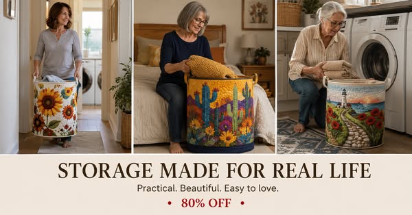 Quilted Laundry Baskets | 80% Off