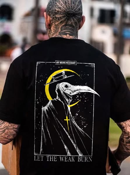 Let The Weak Burn Printed Men's T-shirt Black-S