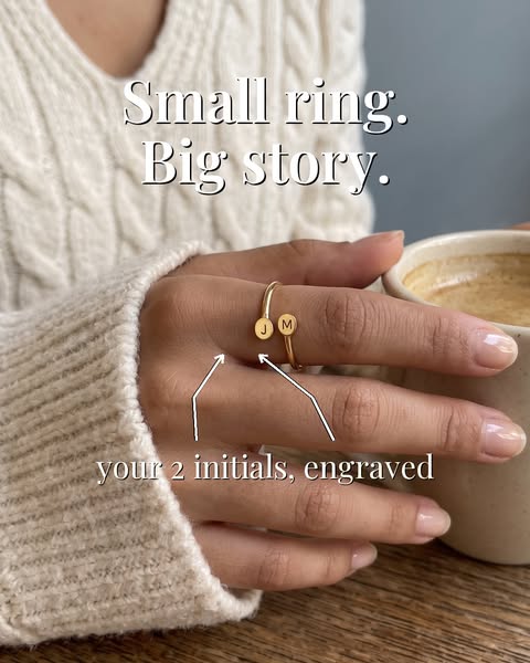 Your 2 Initials, Engraved on One Ring