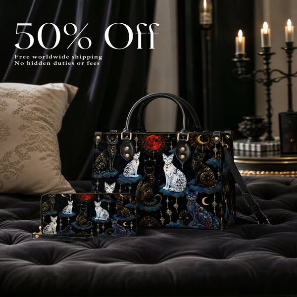 Crimson Moon Leather Handbag – 50% Off