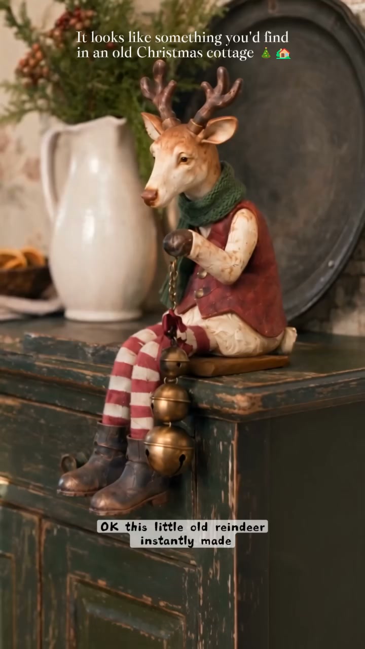 Vintage Old Reindeer Shelf Sitter
