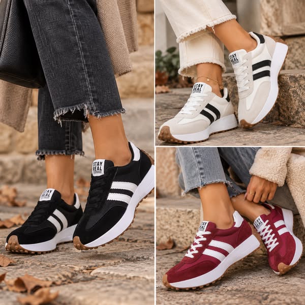 Sneakers con plateau ammortizzato