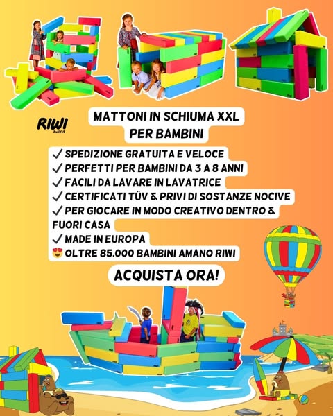 Mattoni in schiuma XXL per bambini – Divertimento senza limiti