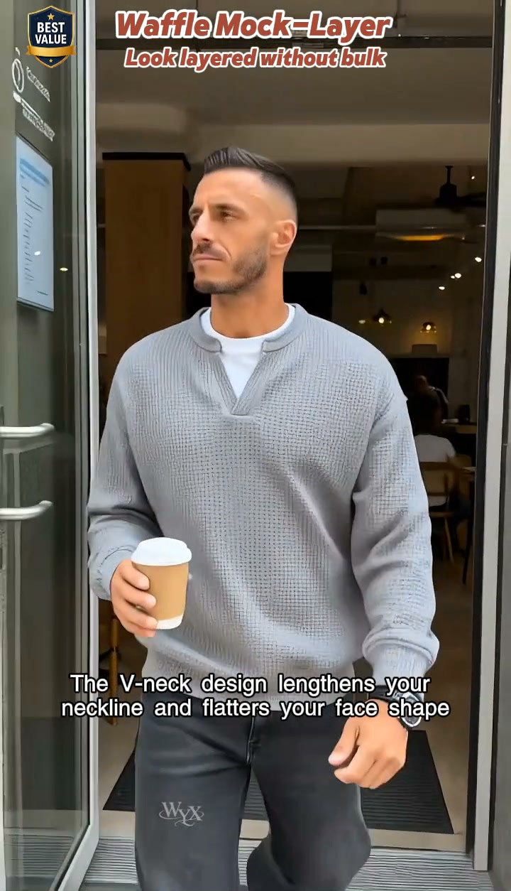 Layered Comfort Waffle Tee