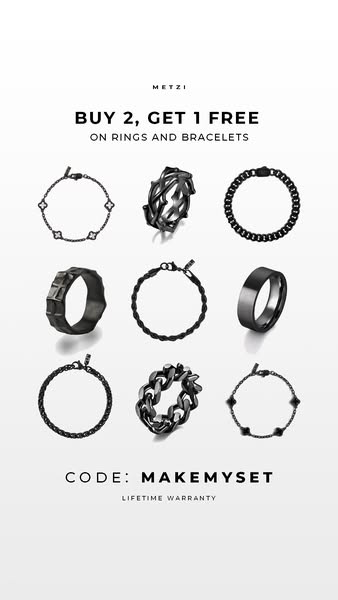 Metzi | Black Jewellery Perfected | Black Chains, Pendants & Rings