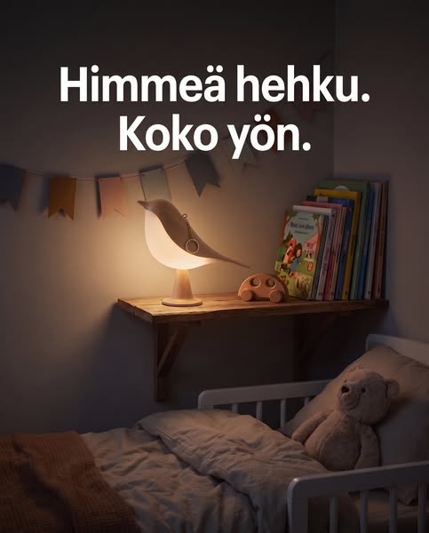 Yksi napautus päähän. Sitten se syttyy.