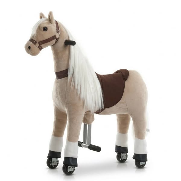 Vrooomy® Poney Mécanique à Poils Longs S - Beige
