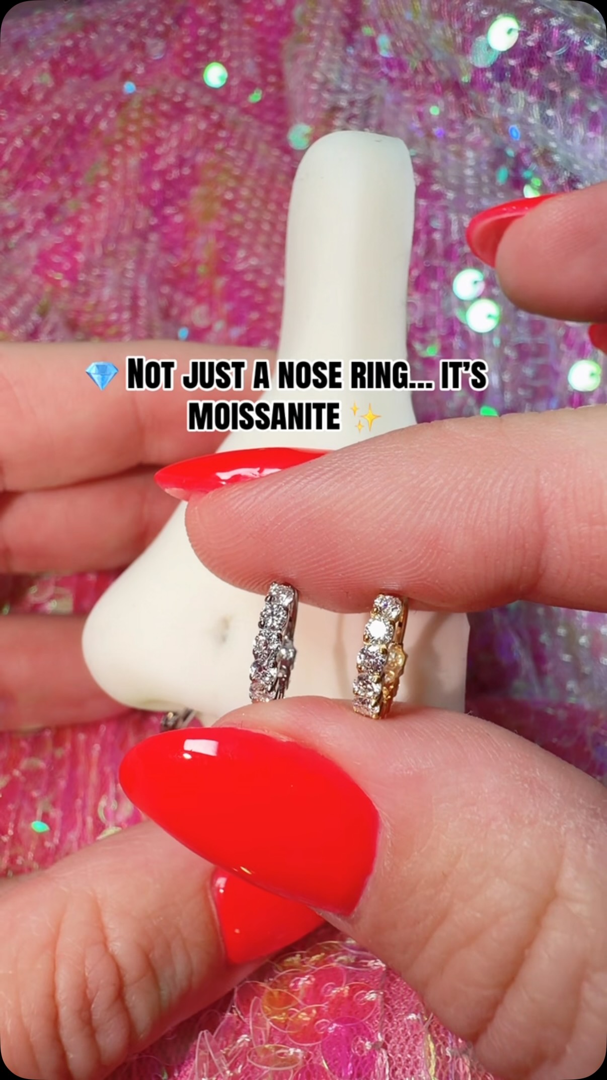 Ultra Sparkly Titanium Nose Rings!