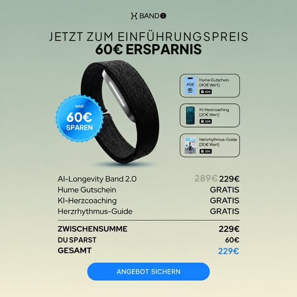 Dein Körper sendet täglich Signale. Das Hume Body Band entschlüsselt sie.