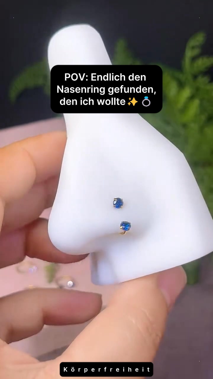 Hufeisenförmiger Nasenring mit Edelstein – Innengewinde & Komfortabel