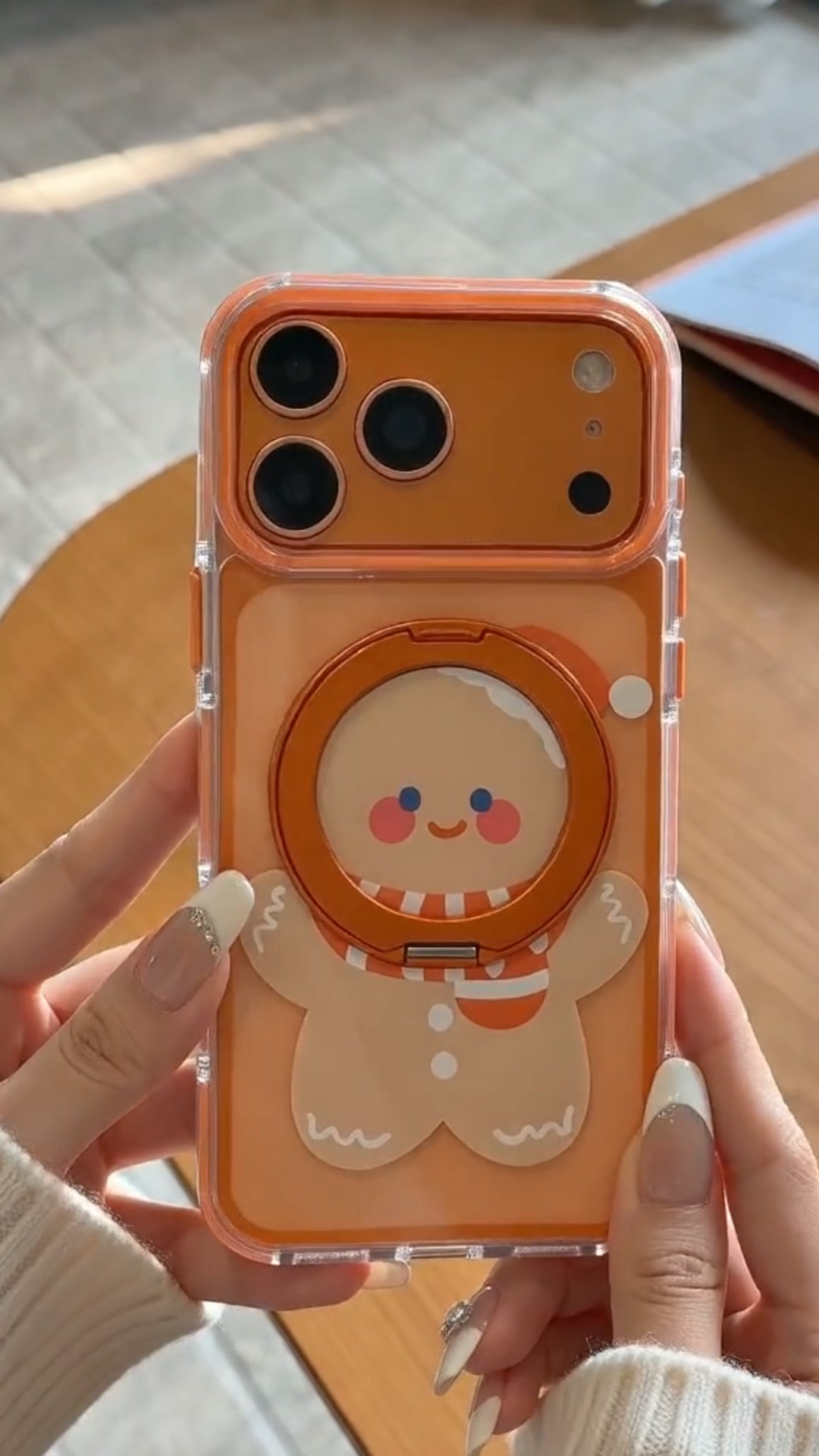 Cute Christmas Case With Rotating Stand
