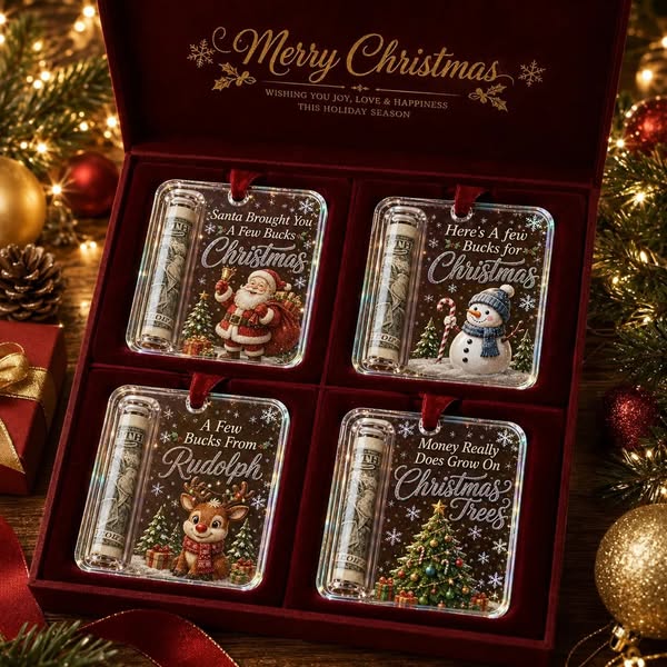 Christmas Cash Gift Ornament- Make Cash Feel Like A Real Christmas Gift - Santa Claus