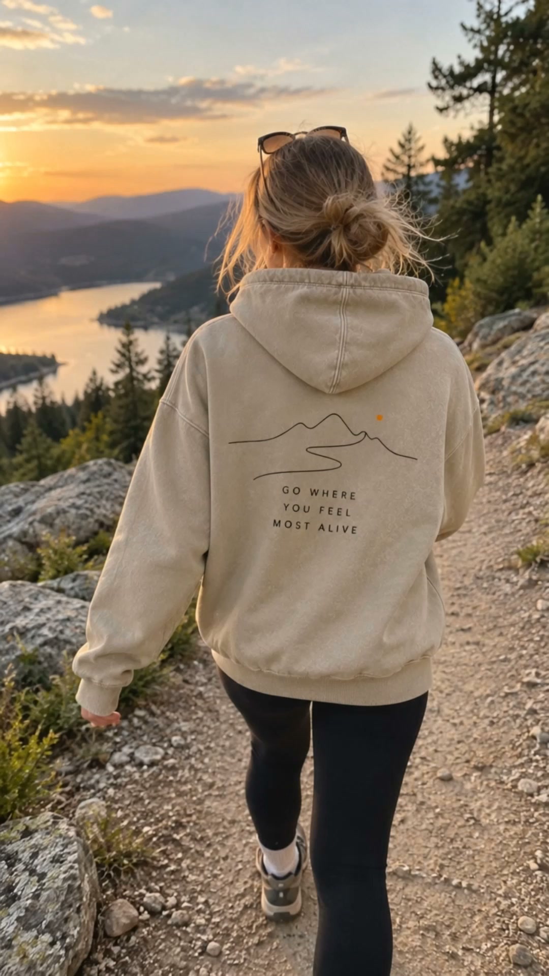 Go Where You Feel Truly Alive Washed Graphic Hoodie