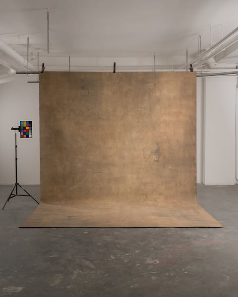 Hand-painted taupe, 9 x 13 ft