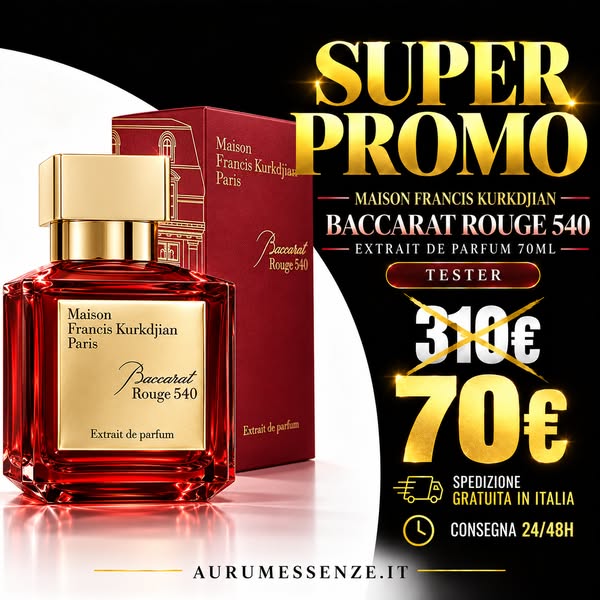 Maison Francis Kurkdjian Baccarat Rouge 540 (rosso) Extrait de Parfum 70ml (Tester)