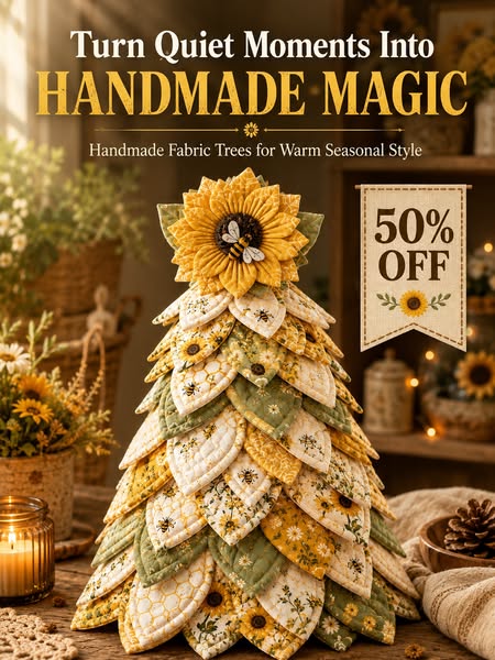 Sunflower Bee Garden Tree DIY Kit-Handmade Fabric Tabletop Tree Decor