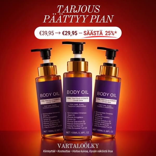 25 % ALENNUS – TARJOUS PÄÄTTYY PIAN