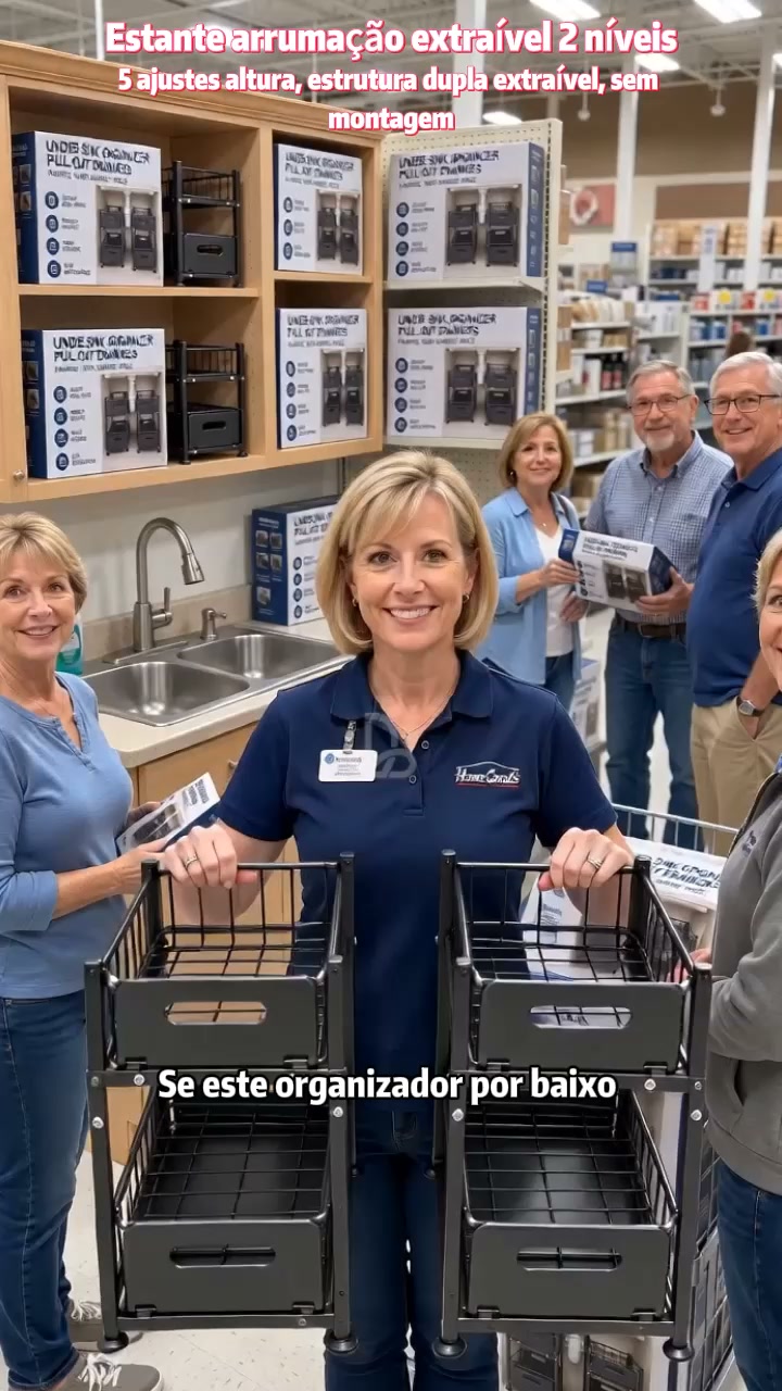 50% DE DESCONTO! Prateleira Deslizante Dupla Organizadora de Armário – 5 alturas ajustáveis, 2 bandejas & aço carbono resistente – Gra