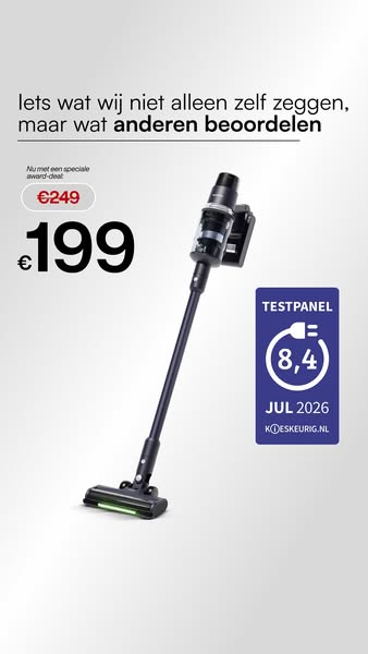 Beoordeeld met een 8.4 — de stofzuiger die het verschil maakt.