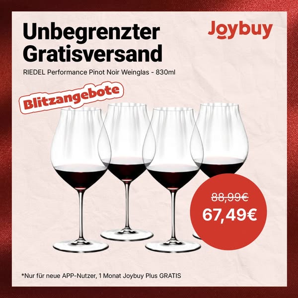 €67.49RIEDEL Performance Pinot Noir Weingläser: 4-teiliges Kristallglasset mit 830 ml Fassungsvermögen und optischem Effekt, spülmaschinenfe