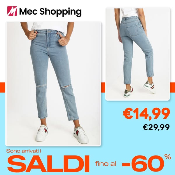 Angelica 2000 Jeans mom con strappi Boyfriend donna taglia S
