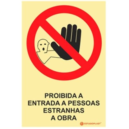 Prohibition sign, Entry prohibited to people not involved