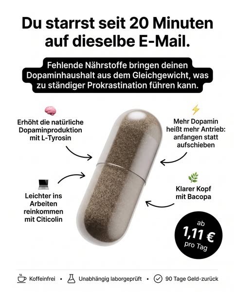Die Nährstoffe, die Prokrastinierern fehlen