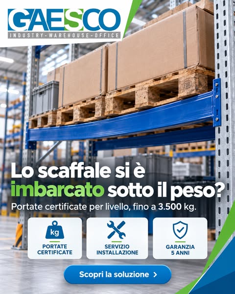 Scaffali con portate certificate