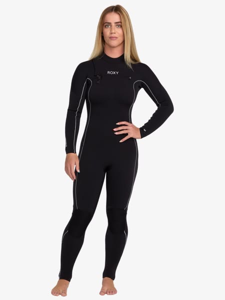 Roxy - 4/3 Elite Xtra Stretch - Traje de surf con cremallera en el pecho Negro mujer