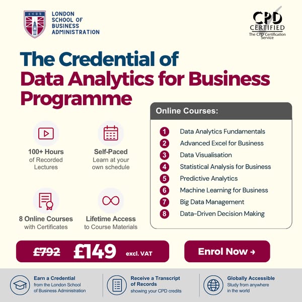 Data Analytics for Business Programme – Just £149 (excl. VAT)
