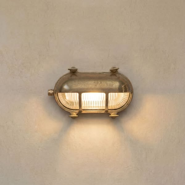 Navigator Palaemon Eyelid Bulkhead Wall Light, Raw Brass