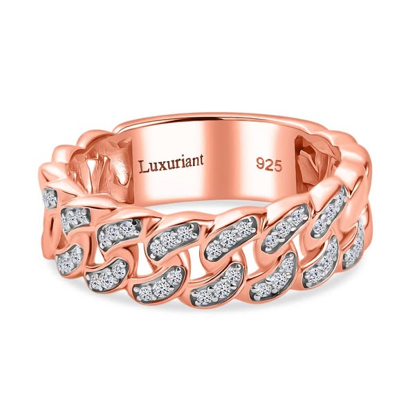 LUXURIANT DIAMOND - Lab Grown Diamant SI-GH Ring 925 Silber 750 Roségold Vermeil (Größe 18.00) ca. 0.25 ct
