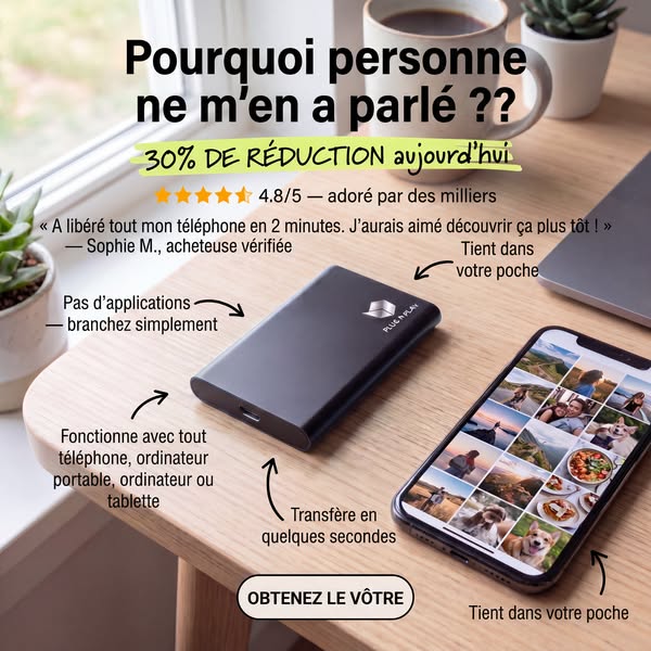 Stockez vos photos et vidéos en toute sécurité et rapidement.