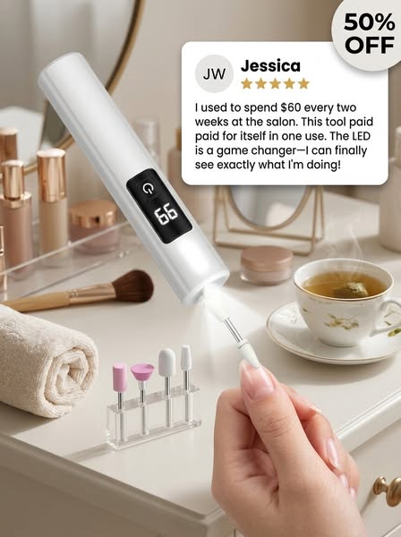 Electric Nail Grinder with LED Light