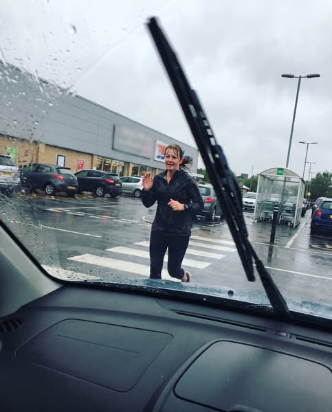 I nearly ran a woman over outside the supermarket last week