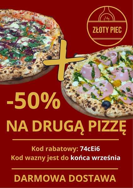 50% na drugą pizzę, zapisz tajny kod!
