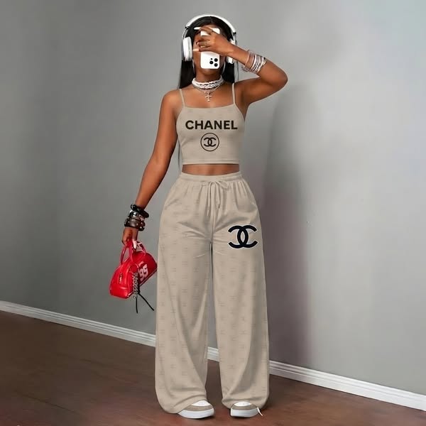 50%Off - Luxury Brand Top & Elasticated Trousers Two-Piece Set