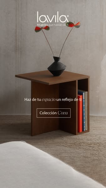 Mesa auxiliar Coveta de roble moka 42 x 42 cm
