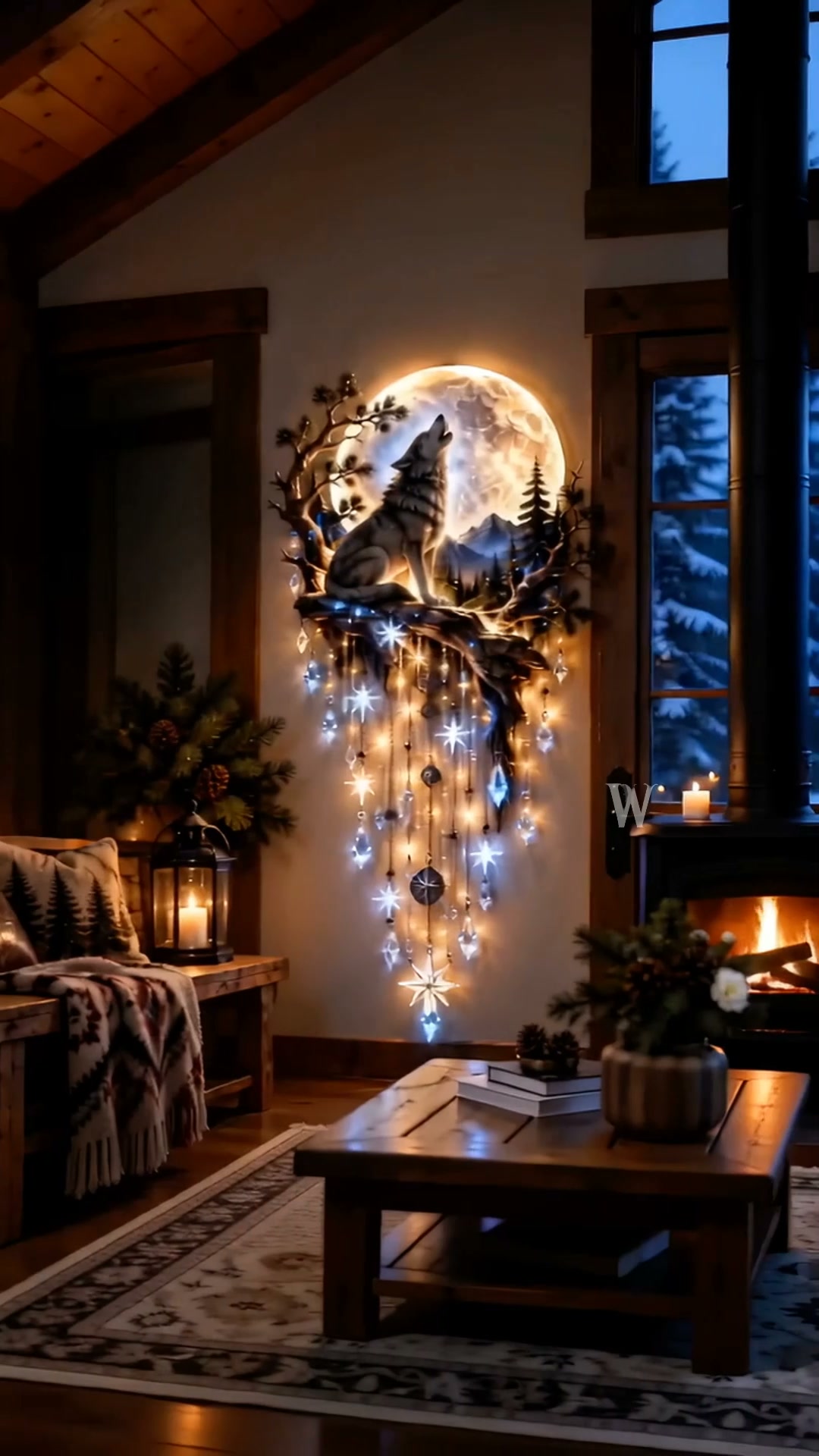 Wolf Howling Moon Starfall -seinävalaisin – tuo villi luonto kotiisi