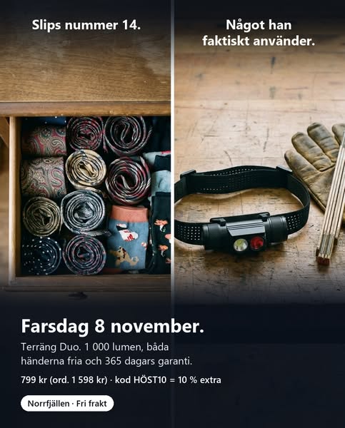 1 000 lumen. Upp till 69 timmar.