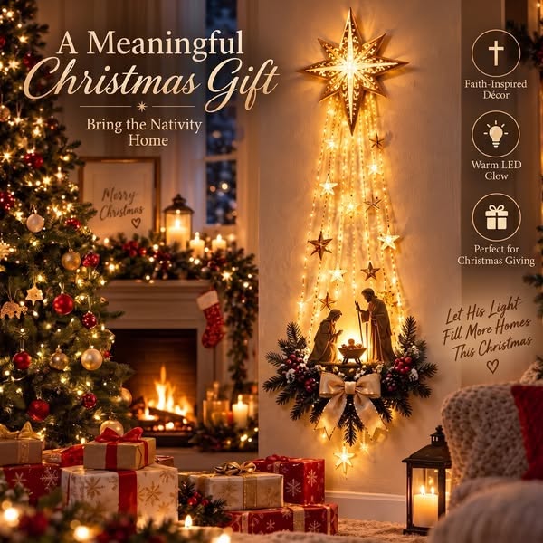 Last Day 49% OFF Bethlehem Star of Faith™ – Lighted Nativity Wall