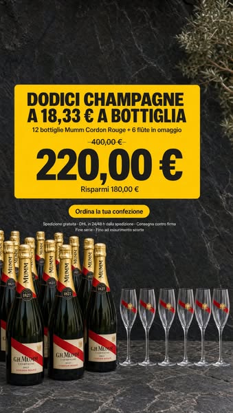 Dodici champagne a 18,33 € a bottiglia