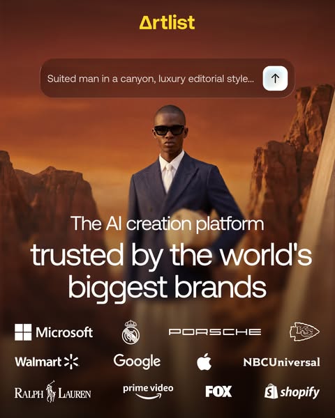 Anúncio de Artlist.io