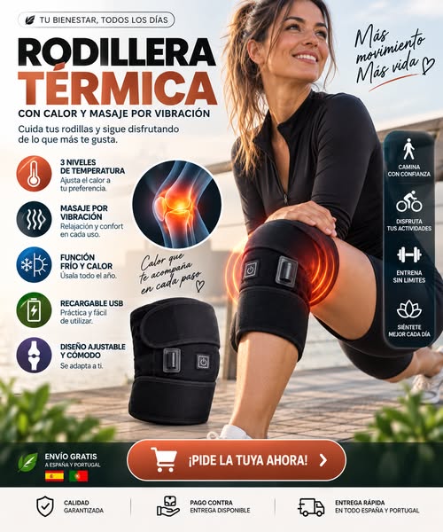 Rodillera Térmica con Calor y Masaje por Vibración