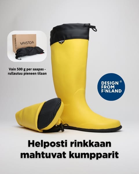 Kumisaapas jota ei tarvitse jättää retkeltä pois